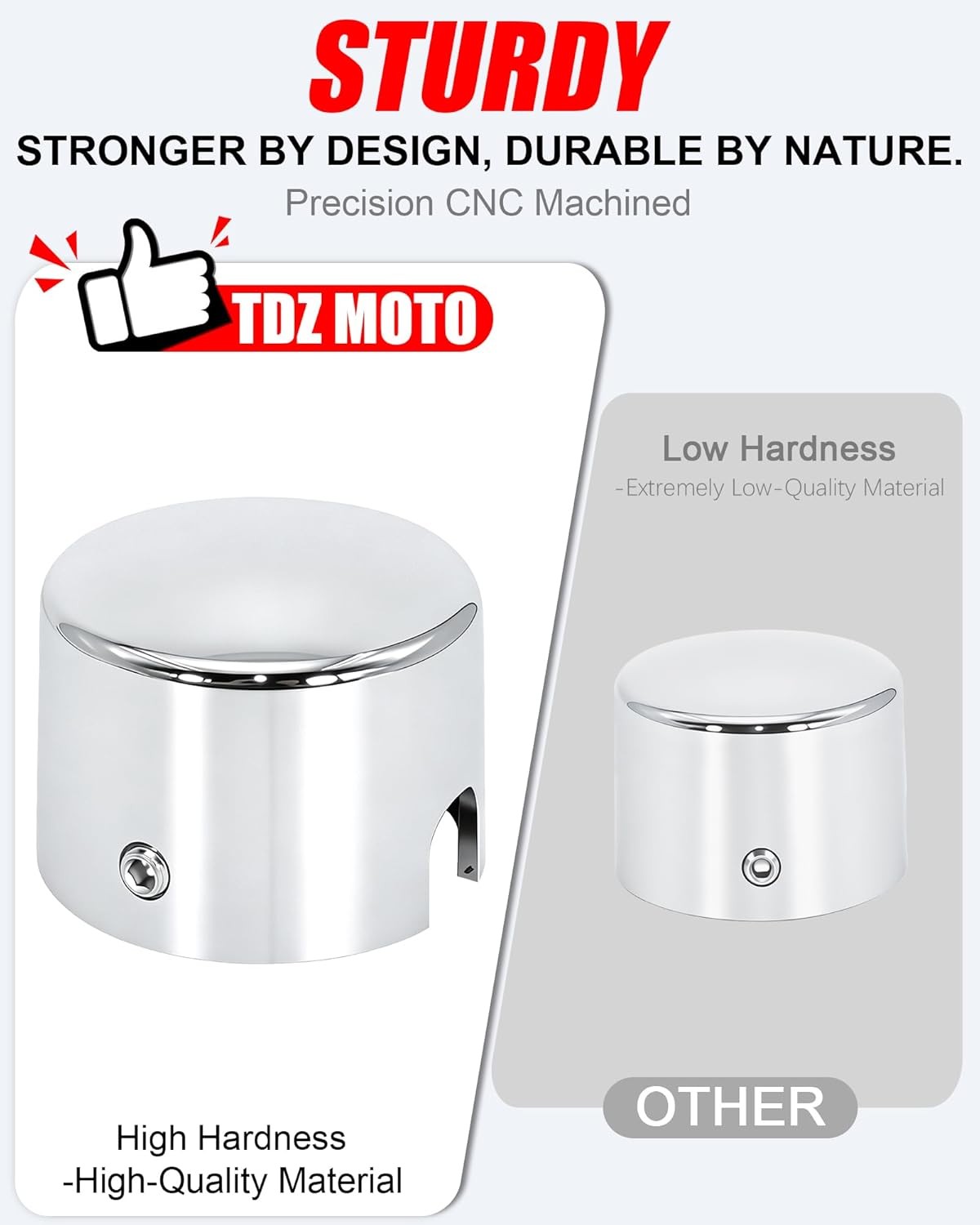 Pair Chrome Aluminum Rear Axle Nut Caps Cover for Harley Softail FLST FXST