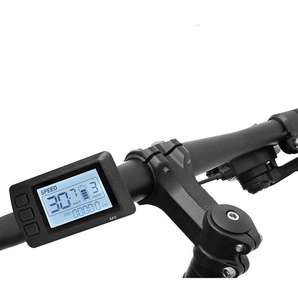 EBike 24V 36V 48V E-Bike M3 LCD Display Screen Control Meter Panel SM Plug.