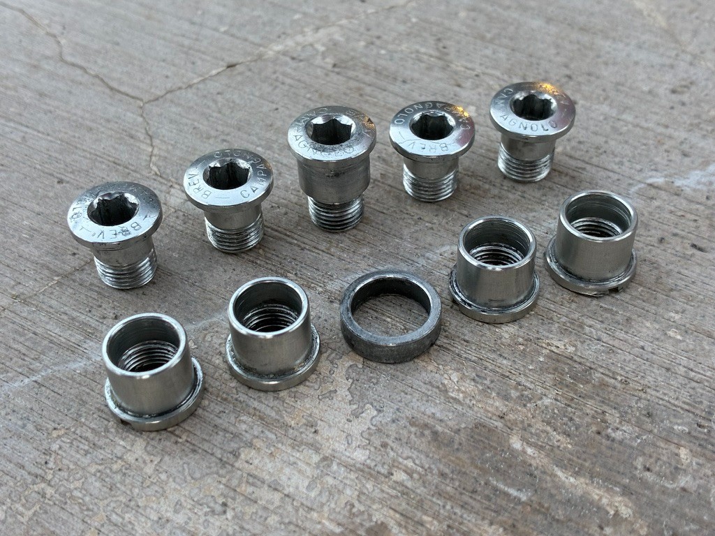 Campagnolo Record Chorus 10-Speed Hidden 5th Arm Alloy Chainring Hardware | EXC