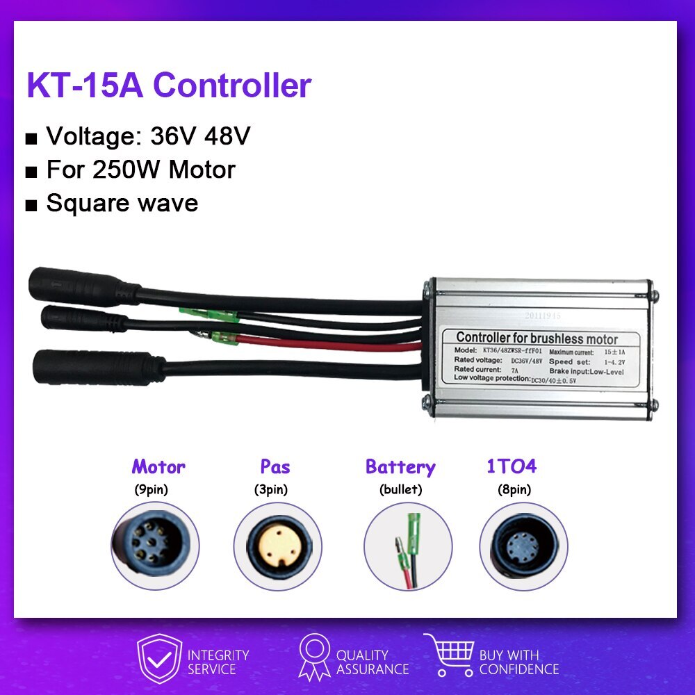 Squarewave Controller 15A-50A SM/Waterproof Plug Electric Bike Controller