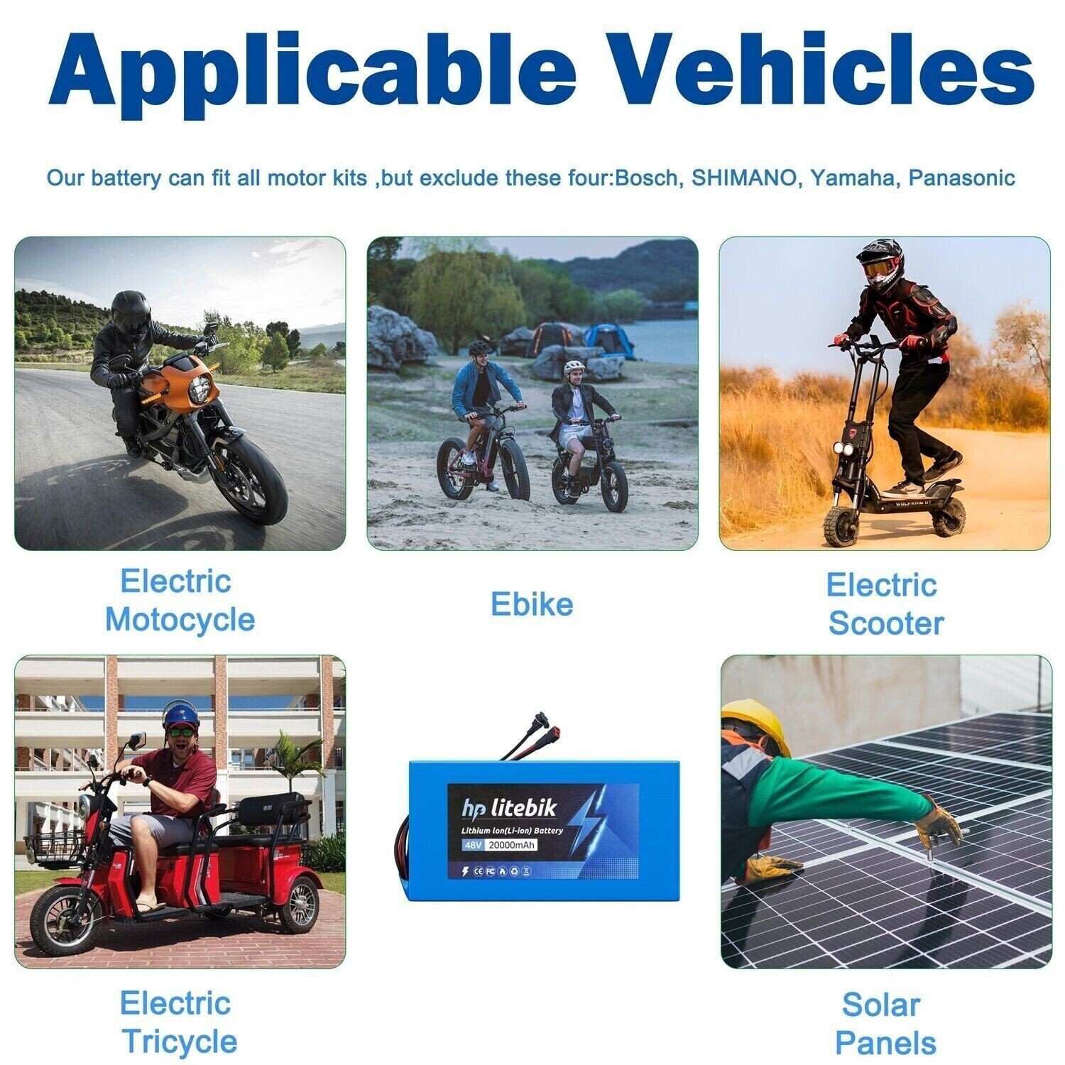 48v Lithium Ebike Battery Pack for 200W-2400W Electric Bike Scooter 30A/40A BMS