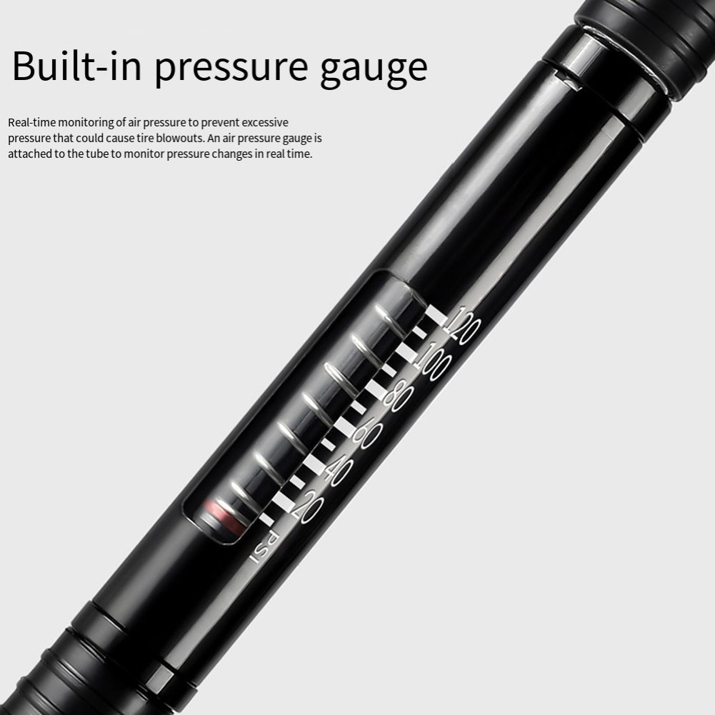 Portable Bike Pump with 120PSI Capability for Road and Mountain Biking