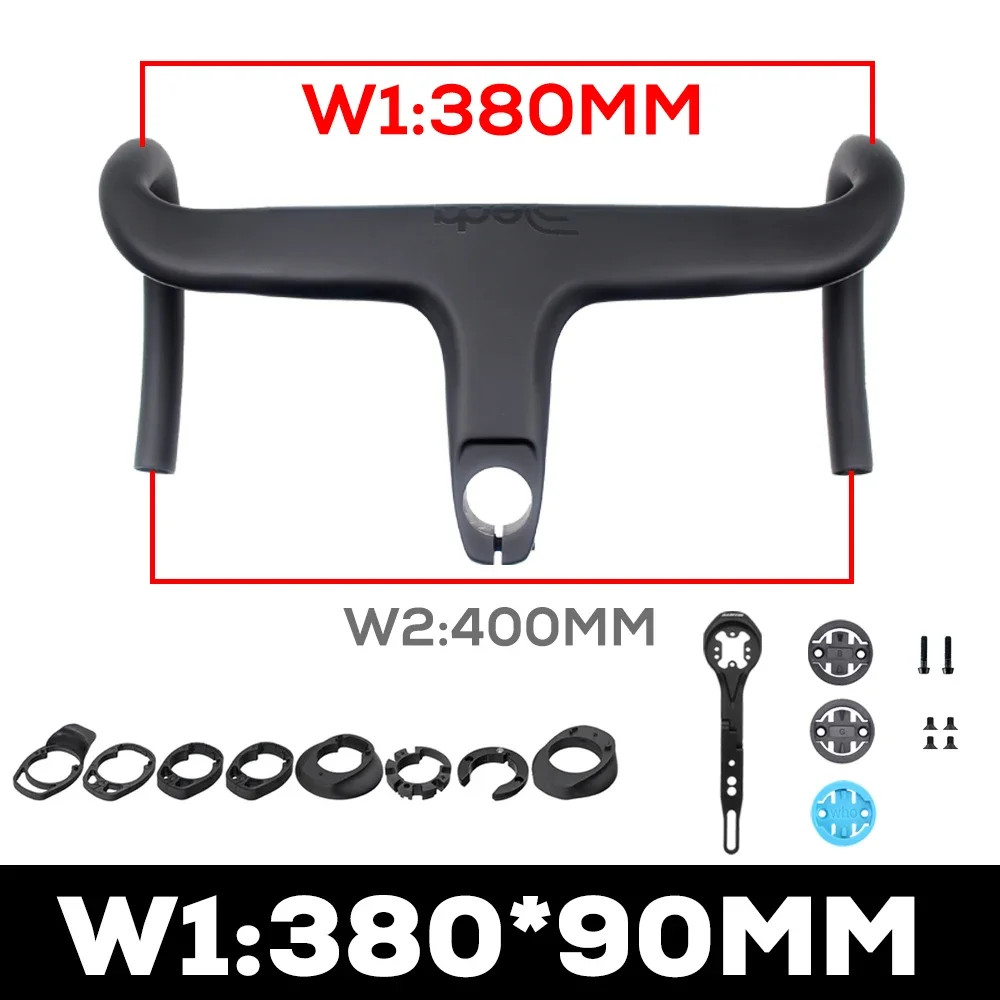 Full Carbon Bicycle Internal Cable Integrated Handlebar with Spacers and Mount
