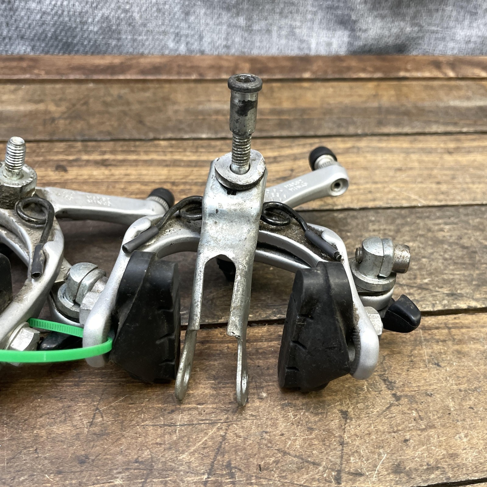 Vintage Dia-Compe BRS Edge Caliper Brake Set Silver Road Bike F/R Pair Side Pull