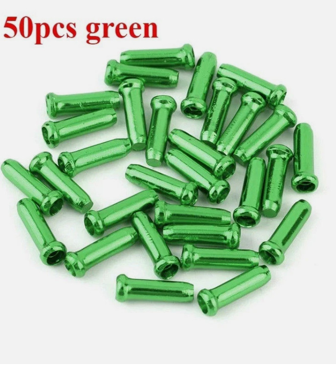 New 50 Pcs Aluminum Bike Bicycle Shifter Brake Cable Tips Caps Ends Crimps