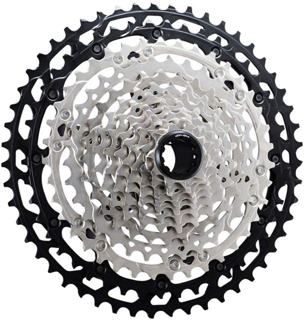 Shimano XT CS-M8100 Cassette – 12-Speed, 10-45t, Silver/Black, Micro Spline