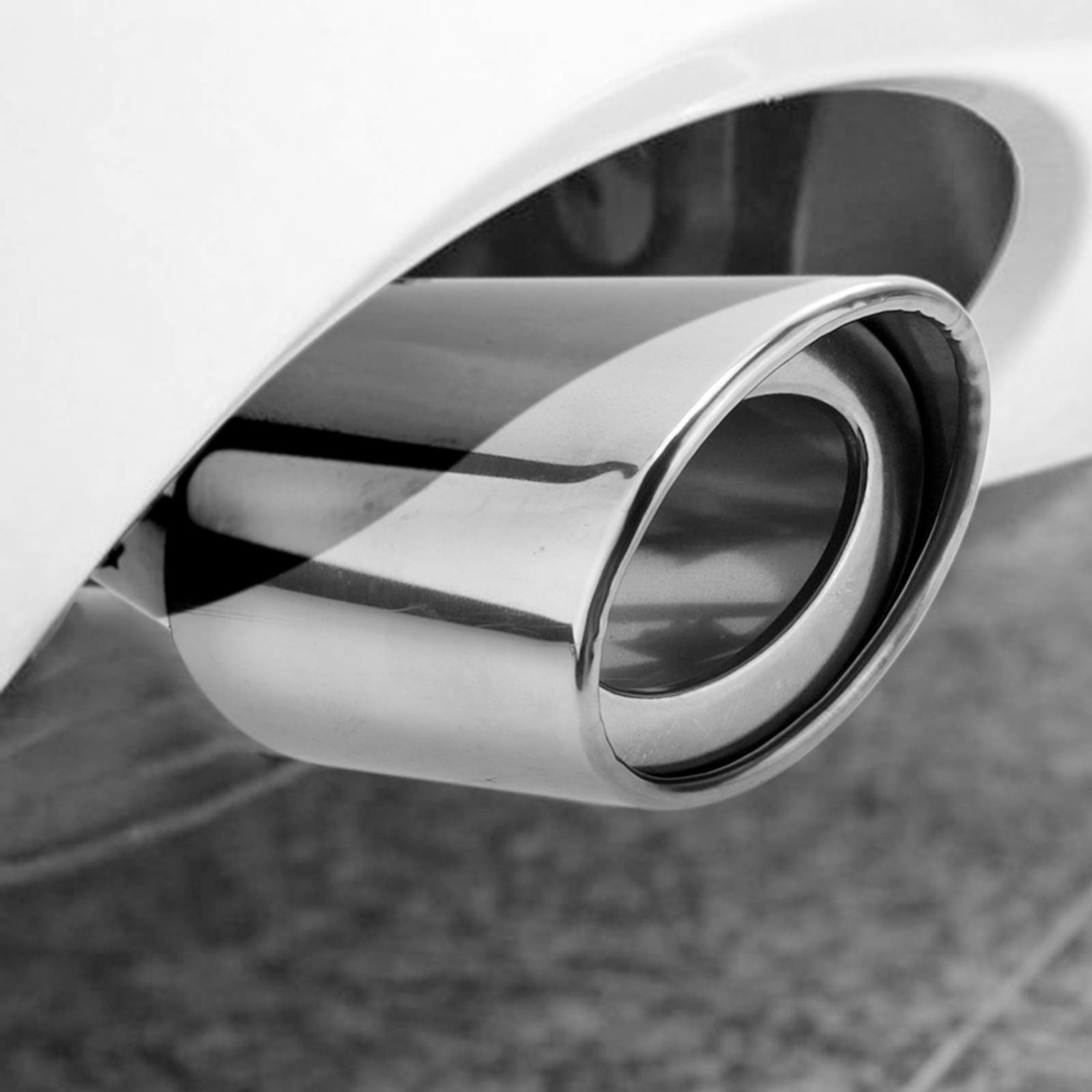 Dsycar Universal 1.75-2.75 inch Curved Exhaust Tips, Straight, Silver