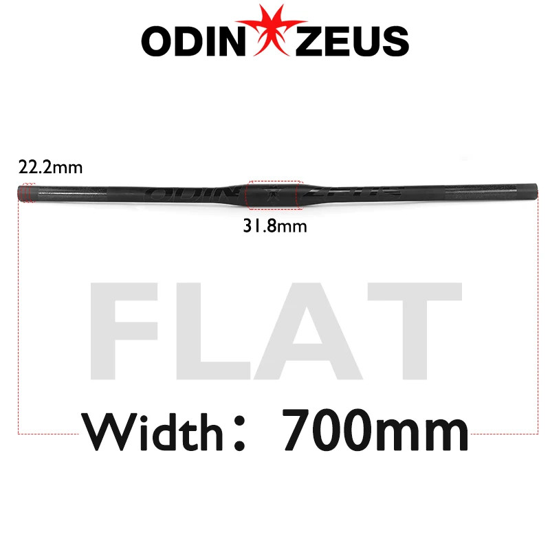 Carbon Fiber Mountain Bike Flat Riser Bar 31.8mm Clamp for XC Bicycle Handlebar