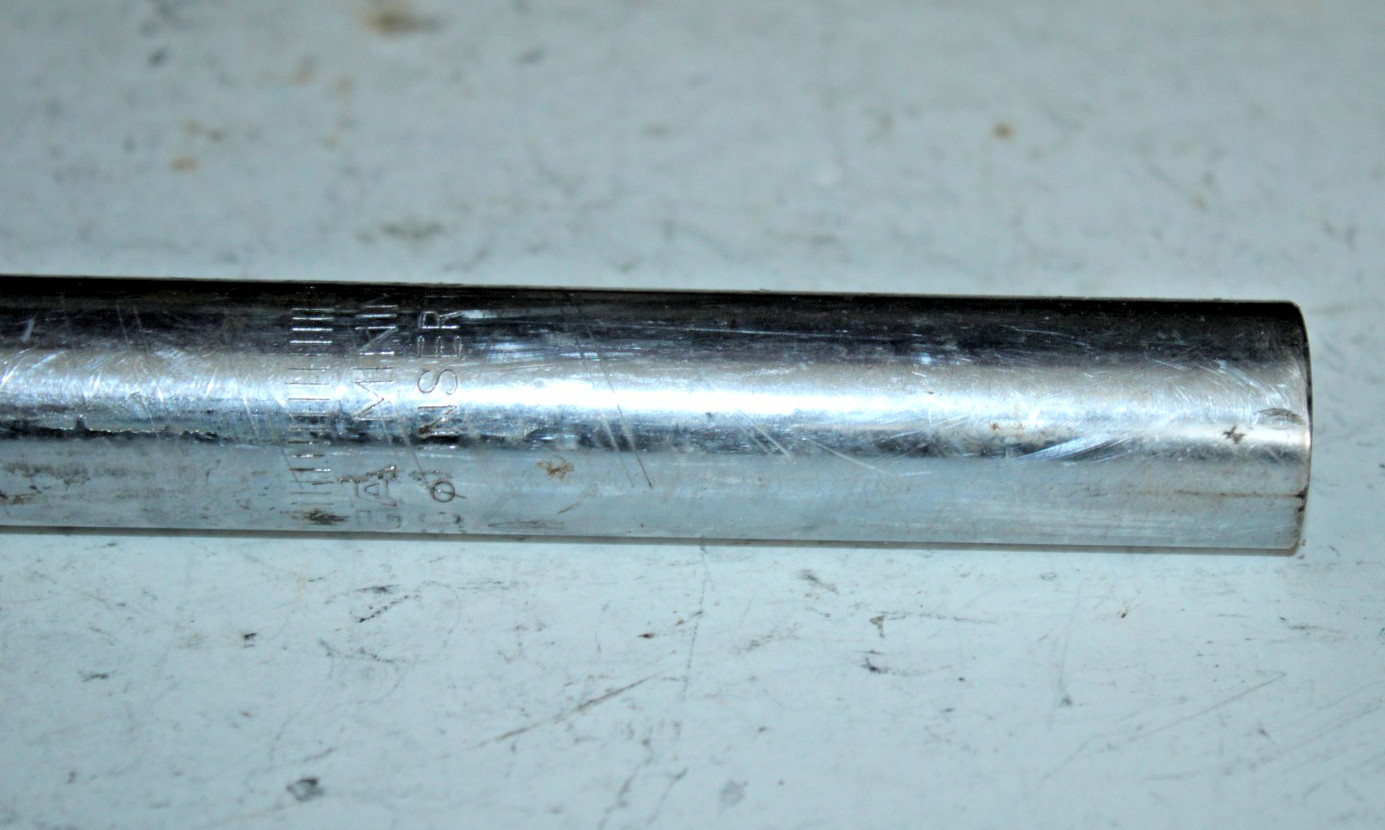 Vintage CCA BMX Seatpost Seat Tube 390/25.4mm 50mm Offset Silver Chromoly Steel~