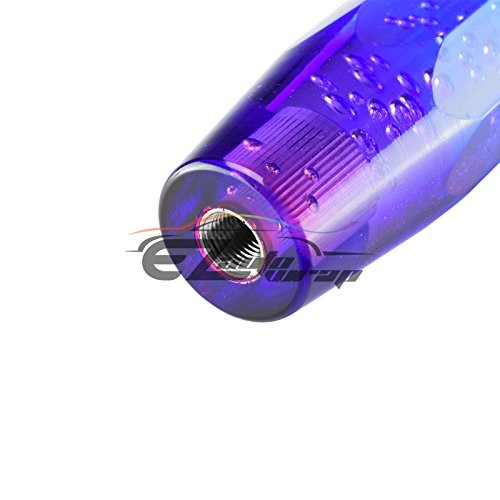 Shift Knob Stick Crystal Transparent Bubble Purple Blue Throw 20cm Blue Purple