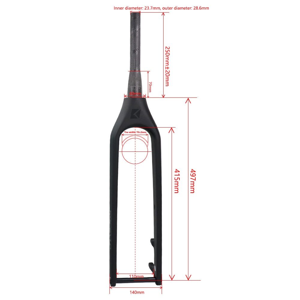 29er Carbon Downhill Bike Rigid Fork Boost Mountain Bike Thru Axle 110*15mm Fork