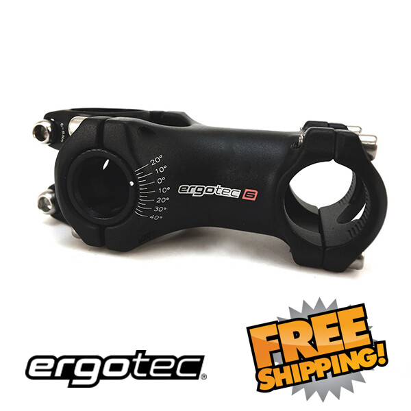 Ergotec Adjustable Bike Stem 28.6 x 80mm – handlebar clamp: 25.4 mm -Black