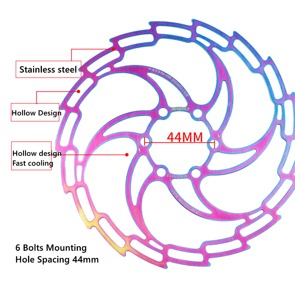 Ultralight Hollow Brake Rotor 160/180/203mm MTB Bike Disc Brake Rotors Colorful