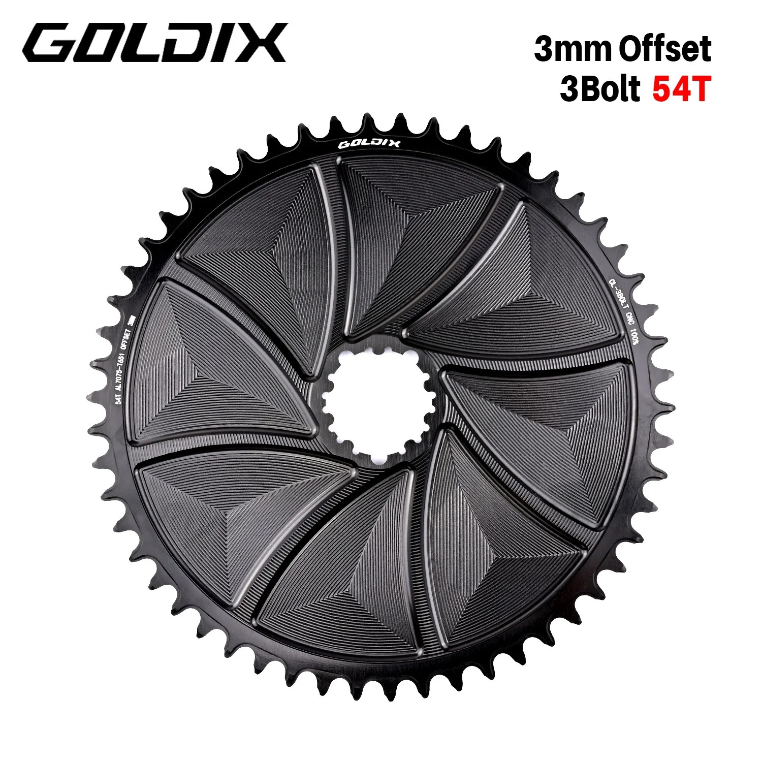 3mm Offset 3-Bolt AERO Wide Narrow Teeth Chainring for MTB Road Bicycle Crankset
