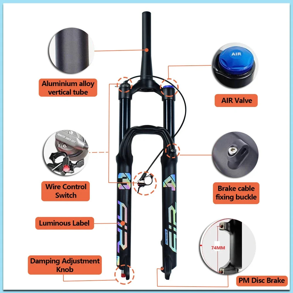 26 27.5 29inch MTB Bicycle 160mm Travel Quick Release/Thru Axle Damping Fork