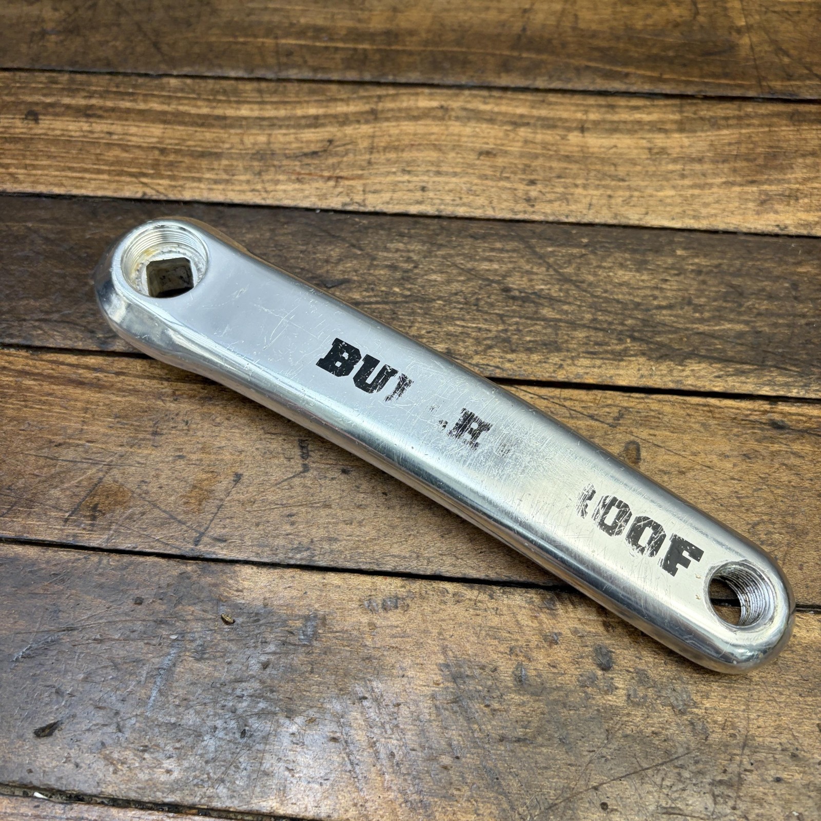 Vintage Bulletproof Crank Arm 165mm Square Taper Silver BMX Alloy RPM