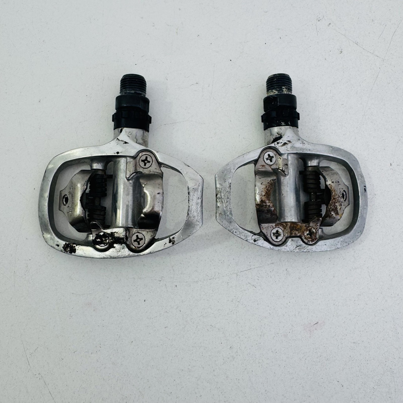 Vintage Shimano PD-A520 SPD Clipless Bike Pedals 9/16 In Silver Road Touring A53
