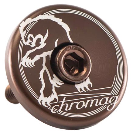 Chromag Bronze CNC Aluminum Headset Top Cap – 6061 Alloy, Laser-Etched Logo