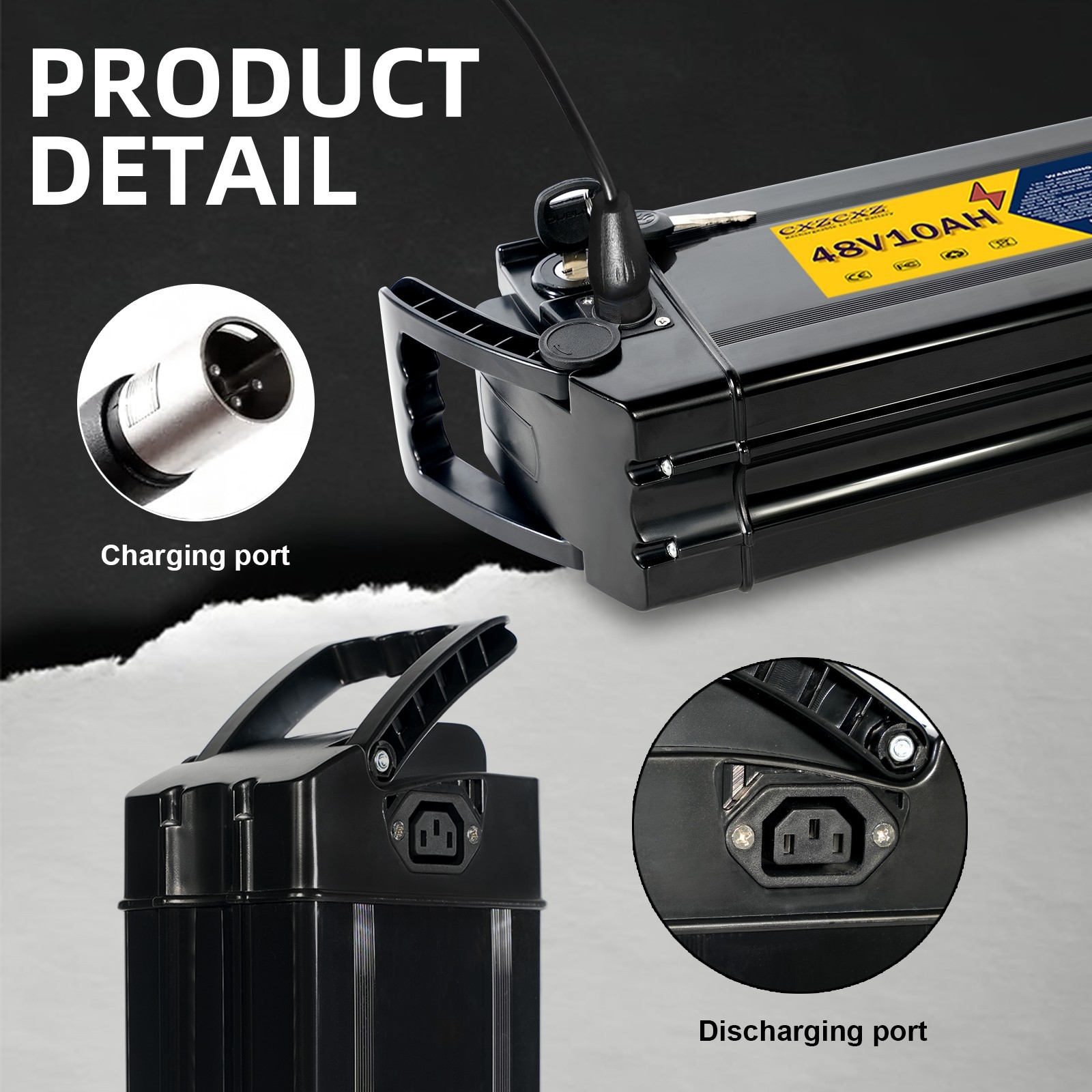 48V 10Ah 20Ah Folding Electric Ebike lithium battery For 200W-1000W Motor