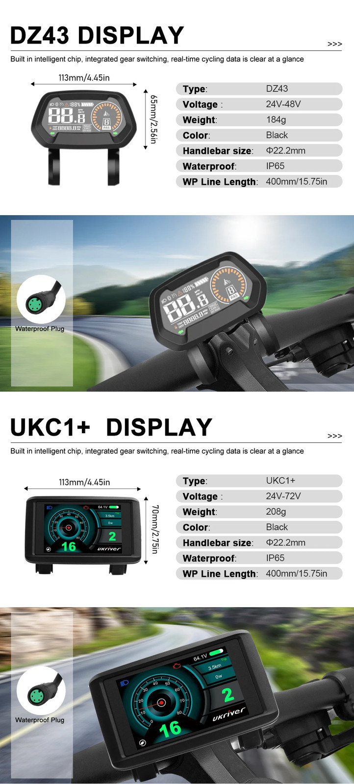 Electric Bicycle Display Waterproof for BBS02B BBS01B BBSHD BBS Mid Drive Motor