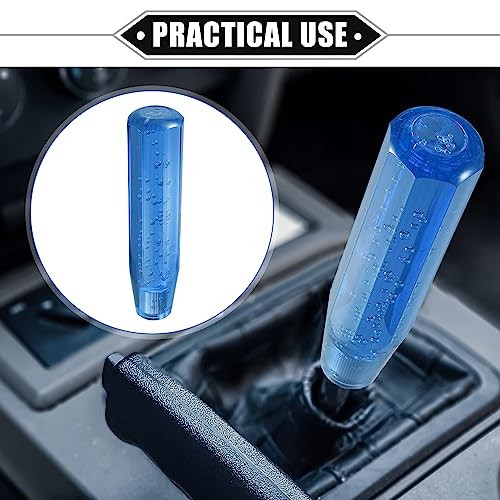Gear Shift Knob Stick, 20cm Faux Crystal Transparent Bubble Gear Shifter Blue