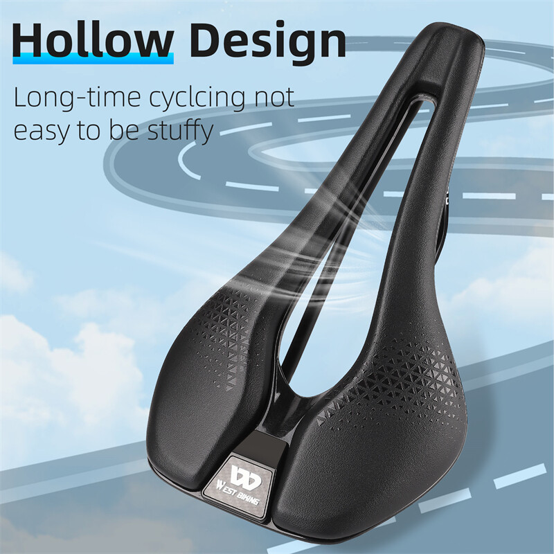 PU Leather Bike Seat Short Nose Racing Bike Saddle Hollow Bicycle Saddle Cushion