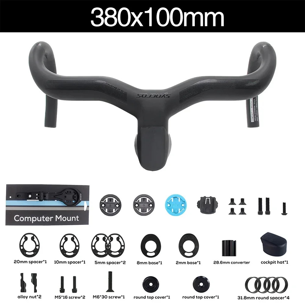Syncros Integrated Carbon Handlebar WIth Mount for Bike Internal Cable Routing