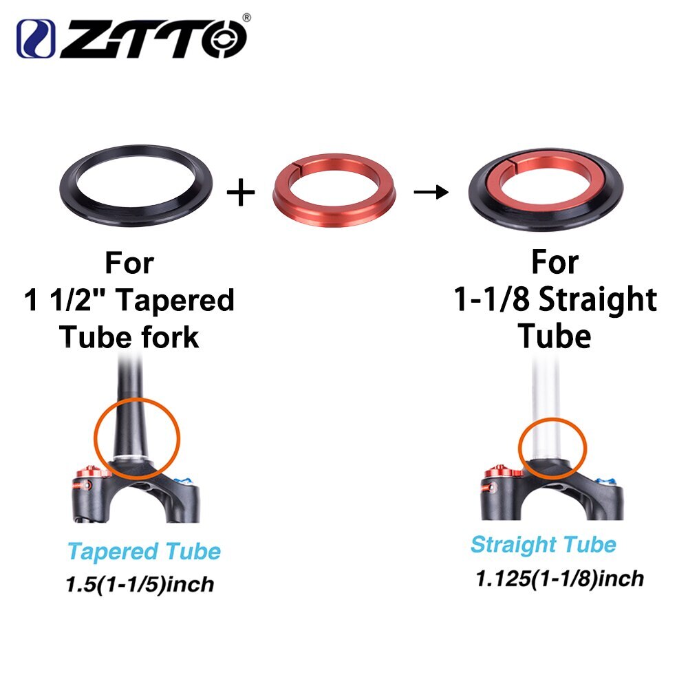 Bicycle Bearing Headset 42mm 52mm 1 1/8″-1 1/2″ Tapered Tube Fork to Straight