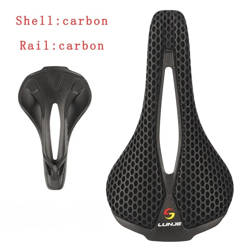 159g 3D Printed Bicycle Saddle Carbon Hollow Comfortable Breathable Bike Seat