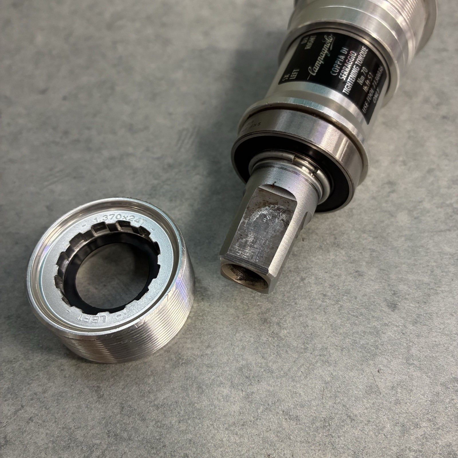 Campagnolo Chorus Bottom Bracket 102mm -Square Taper ISO See Pictures *Cracked*