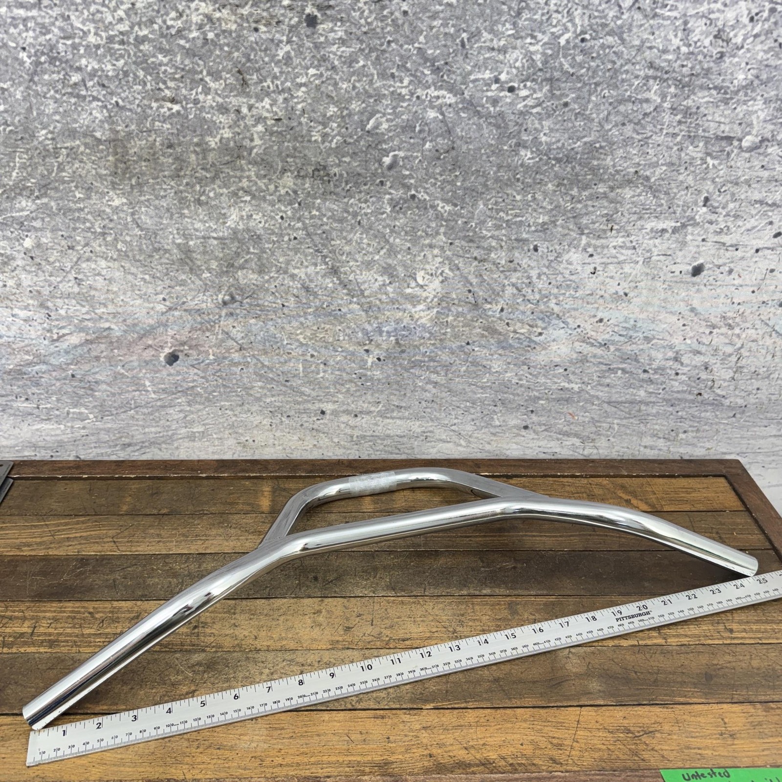 Old School BMX Handlebar NOS FReestyle Chrome Steel Bar 2pc Silver Bike Bar