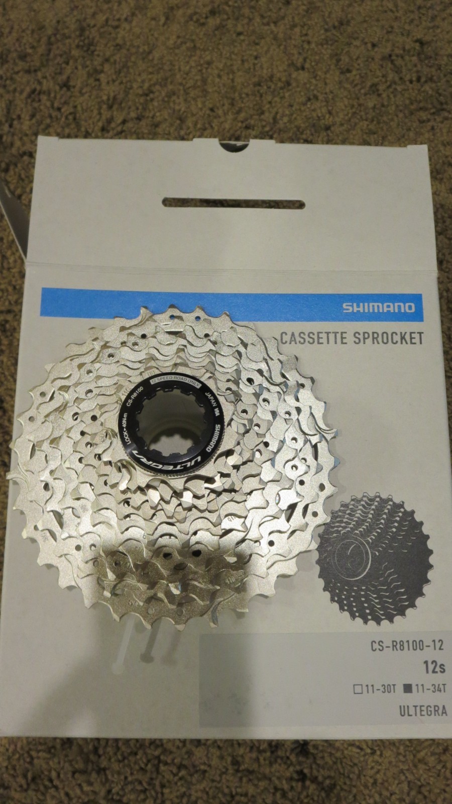 New Shimano Ultegra CS-R8100 11-34T, 12 Speed Road/Gravel Bike Cassette HG