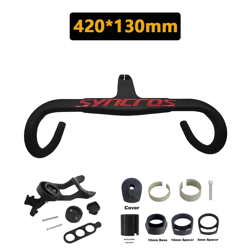 Road Bicycle Carbon Handlebar Integrated Drop Bar 28.6mm 31.8mmm 380-430mm