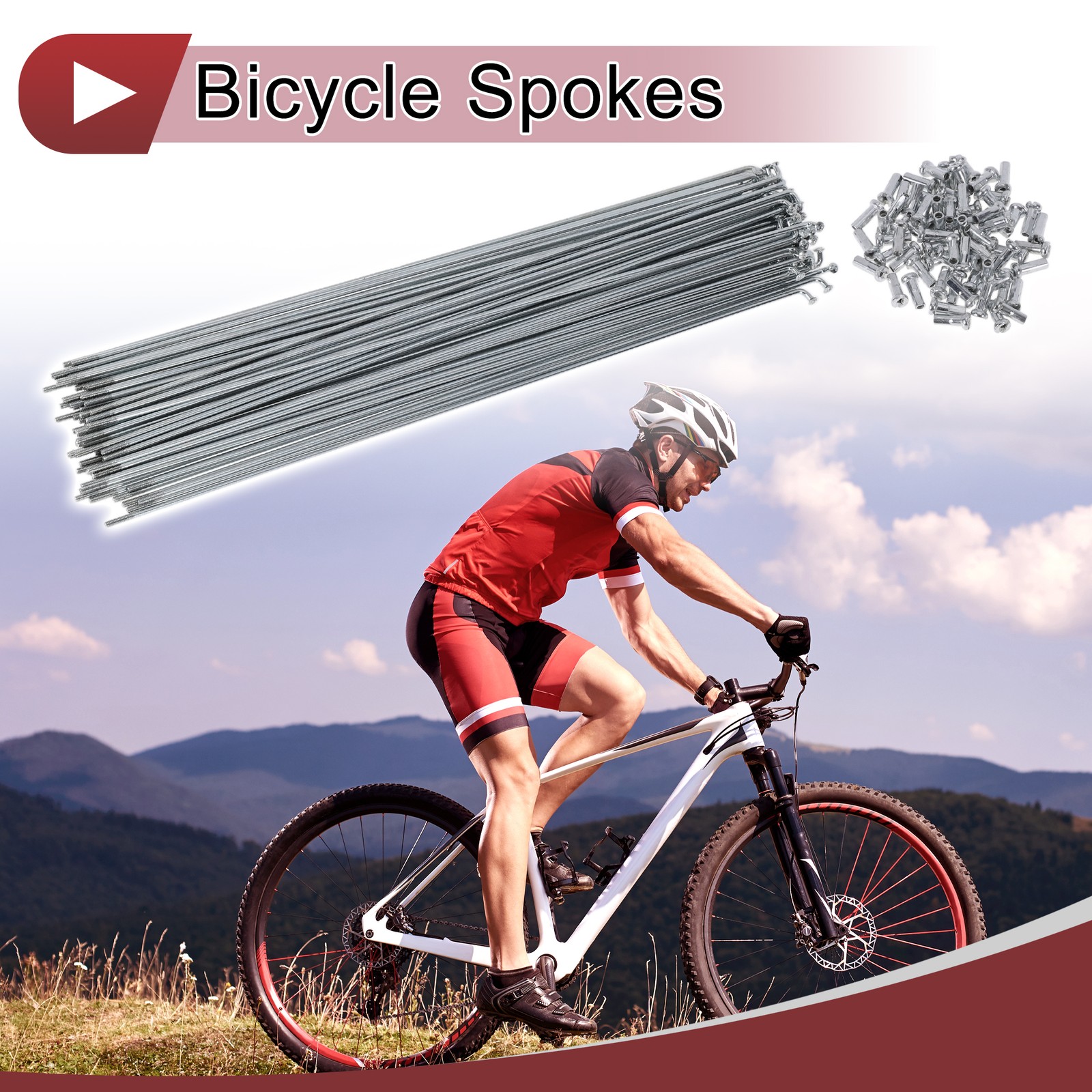 72 Set 14G Bicycle Spokes 270mm Bike Wheel Spokes Carbon Steel Galvanized