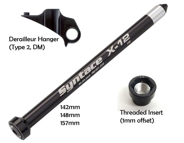 Syntace X-12 Rear 12mm Thru Axle / 142mm, 148mm, 157mm