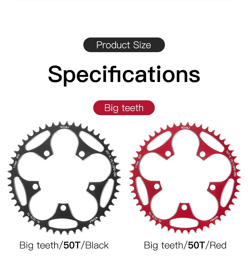 Road Bike Narrow Wide Teeth Chainring 36T 38T 40T 50T58T Bike 110BCD Chainwheel