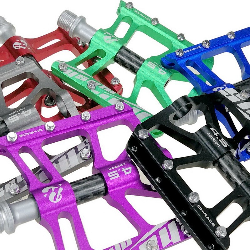 Aluminum Carbon Road MTB Mountain Bike Pedal 3 Bearing AM Flat Pedals Anti-slip