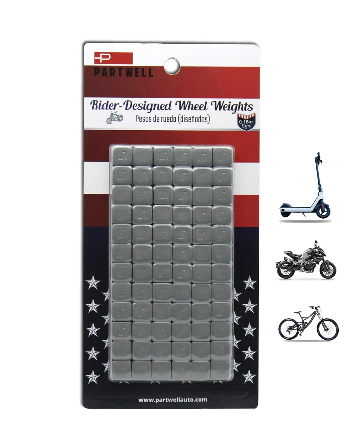 Motorcycle Gray Stick On Weights 5g 72Pcs Box Vibration Dampeners Reducer