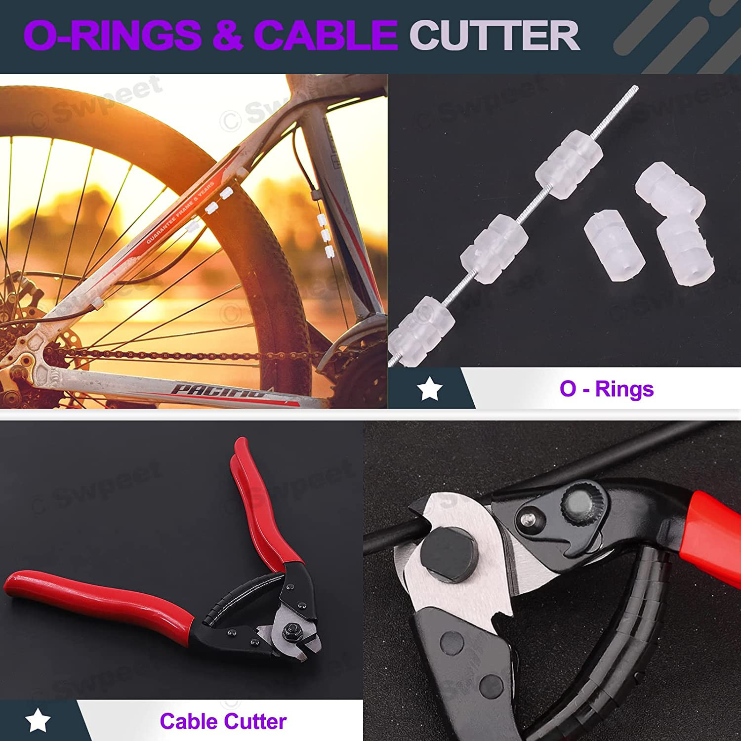 83Pcs Stainless Steel Bike Cable Cutter and Brake Cable Housing Shift Cable Hous