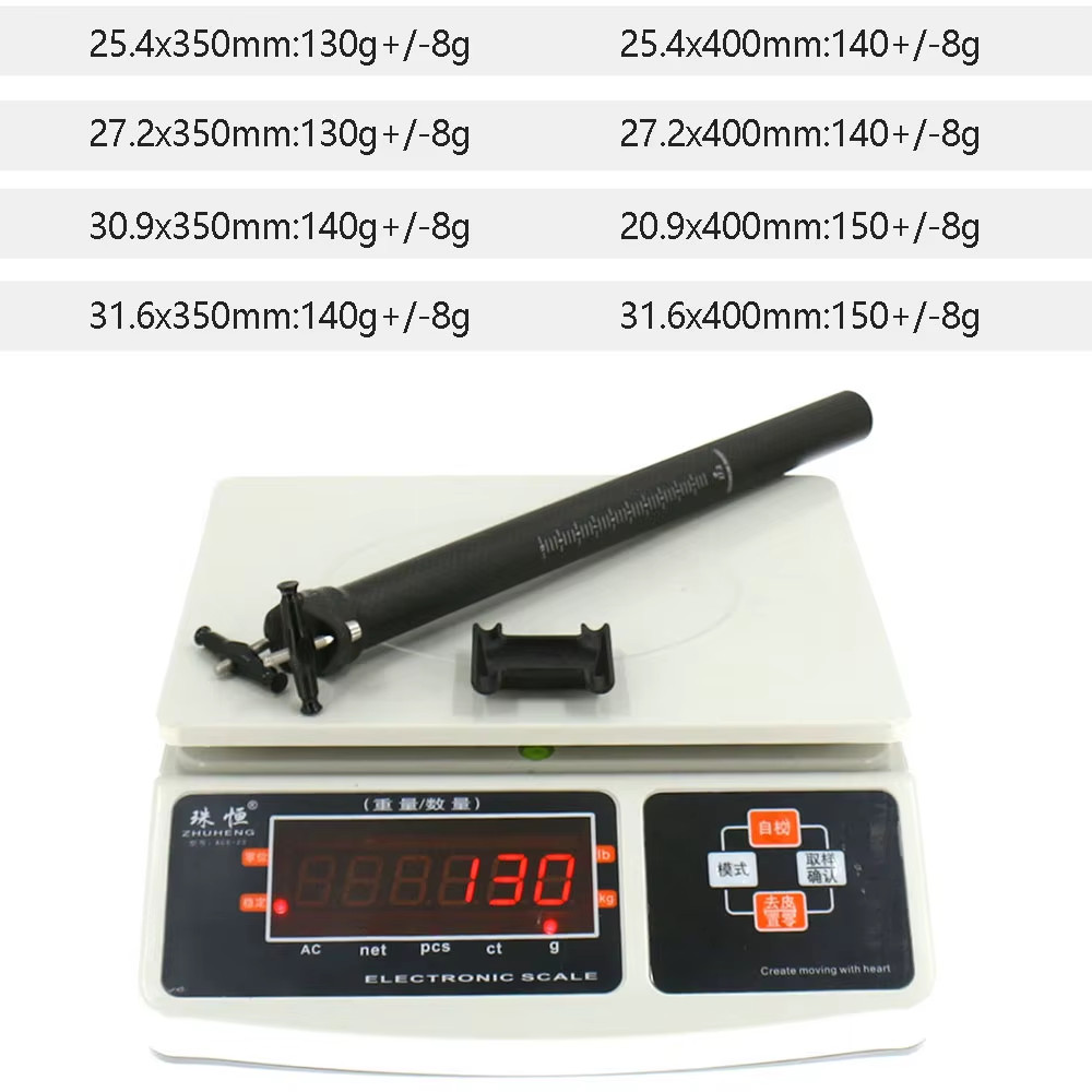 Carbon Seat Post 25.4/27.2/30.9/31.6 Mtb/Road Bike Seatpost Ultralight 130G 62C