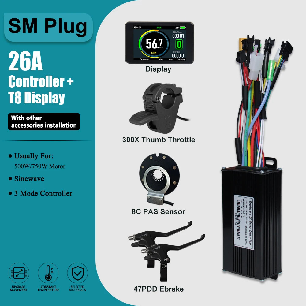 E-bike Three-Mode Controller Sine Wave with LCD Display Motor Accessory 17-60A