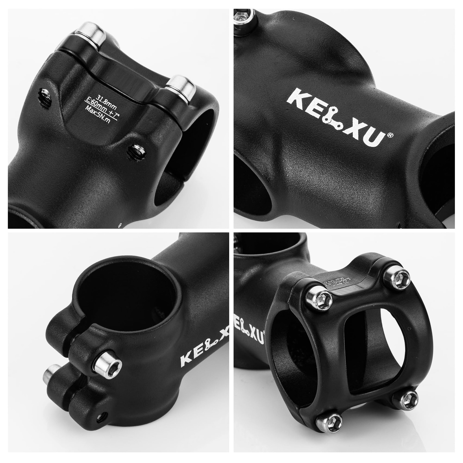 31.8mm Bike Stem 60mm 7-Degree Lightweight Aluminum Alloy Handlebar Stem with…
