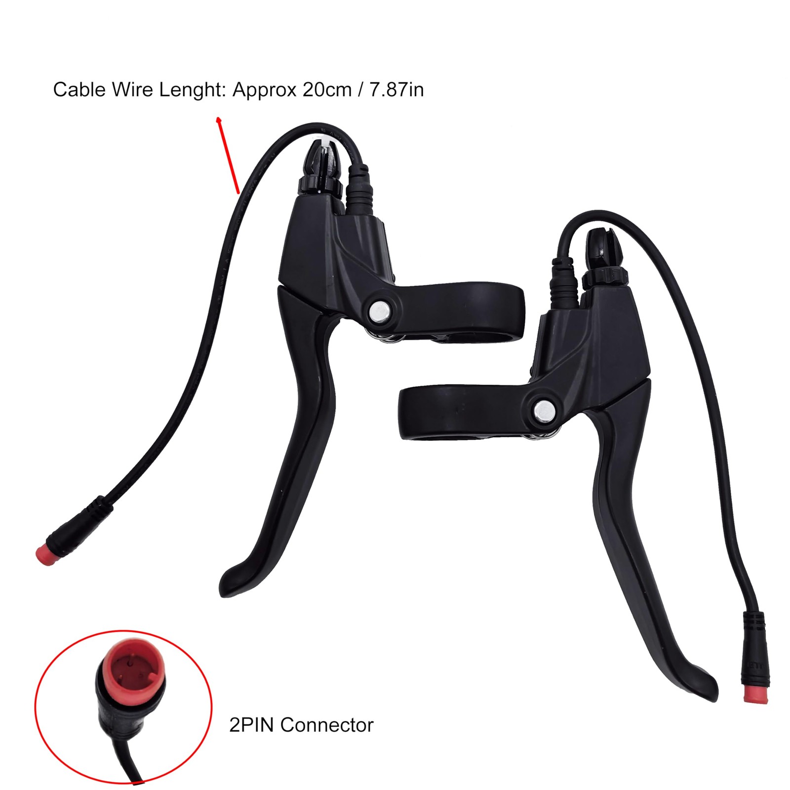 WIROJ Waterproof Electronic Brake Lever, Grips for 2PIN Connector, 20cm