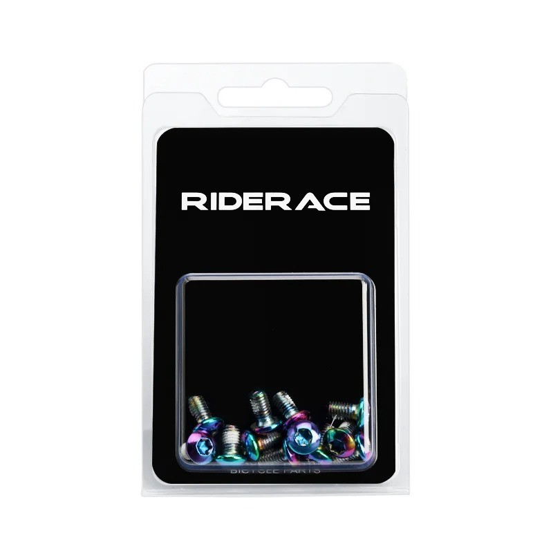 12Pcs M5x10mm Bike Disc Brake Screws T25 Titanium Color MTB Cycling Bolts Set