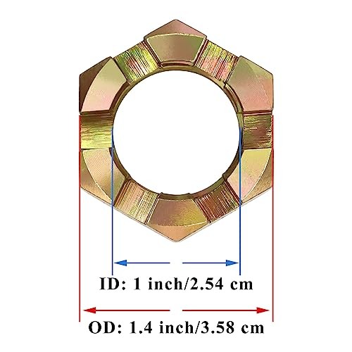 2 Sets Trailer Nut Kit for 1″ Shaft Spindle, Includes 1″ Shaft Spindle Nuts 1″