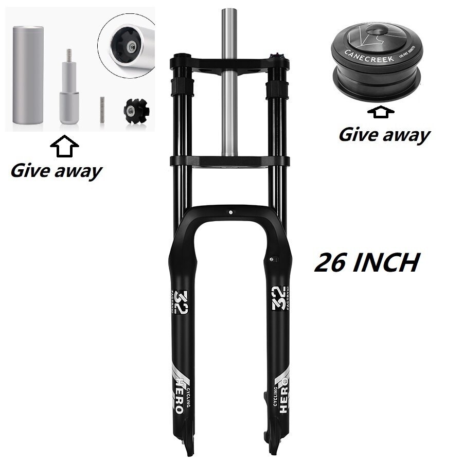 20 26*4.0″ Fat Tire Spring Fork Mountain Double Shoulder 135Mm MTB Bike Electric