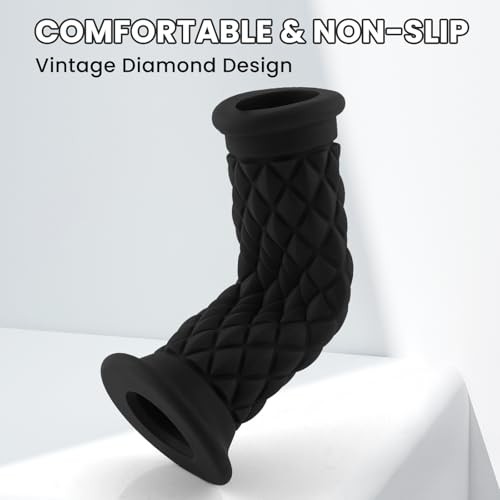 Motorcycle Grips Non Slip Rubber Bar End Open Bar End-7/8″&1″(22mm&24mm) Black