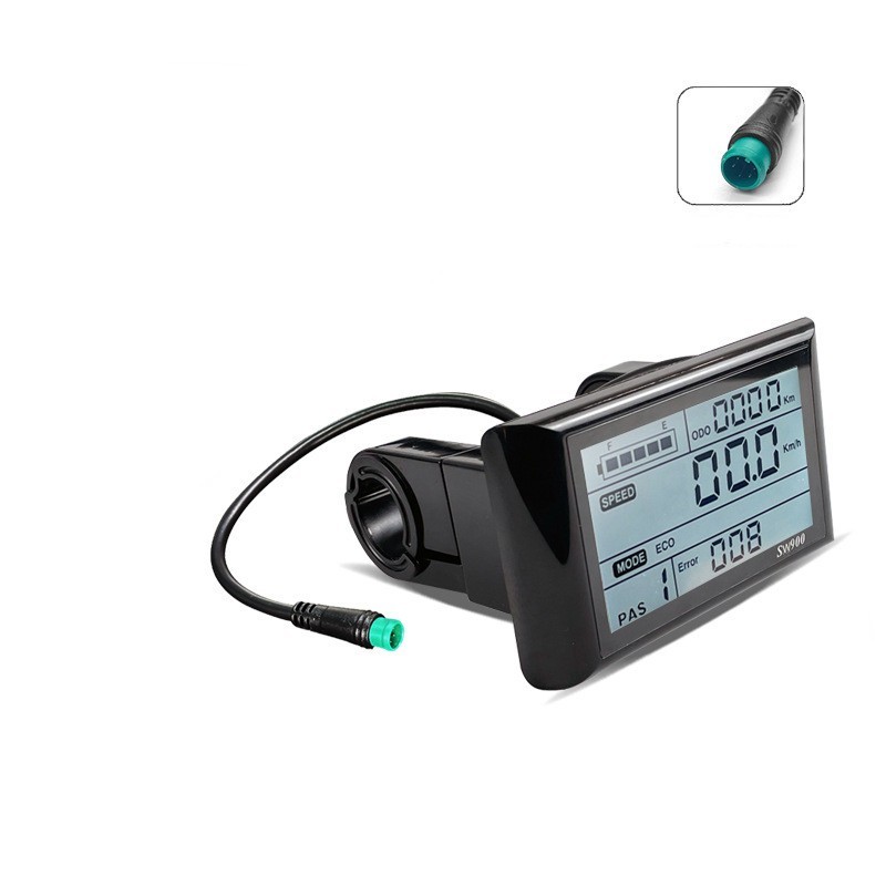 E-Bike SW900 LCD Display 24V/36V/48V/60V LCD Meter Panel Display WP Plug