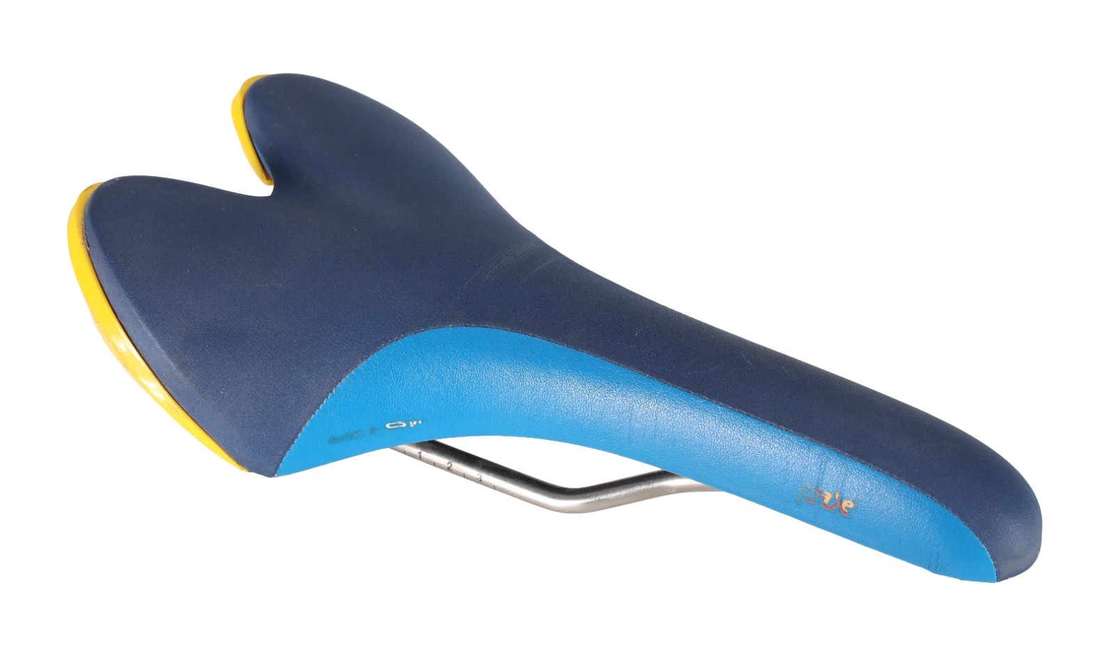 Fizik Pave by Giro Road Bike Saddle 130mm BLUE/YELLOW 7 x 7mm Titanio Rail 262g