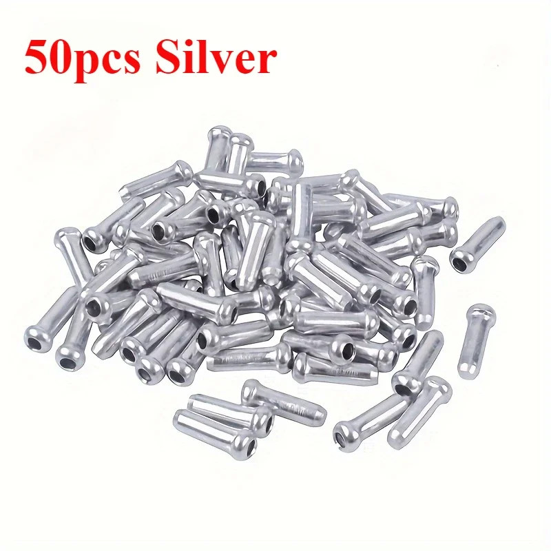 50/100Pcs Aluminum Bike Cable End Caps Brake Shifter Wire Tips Assorted